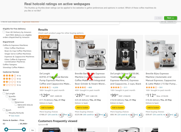 More realistic market research such as web-overlay surveys