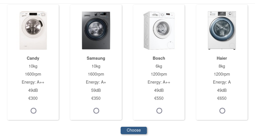 Conjoint Washing Machine example